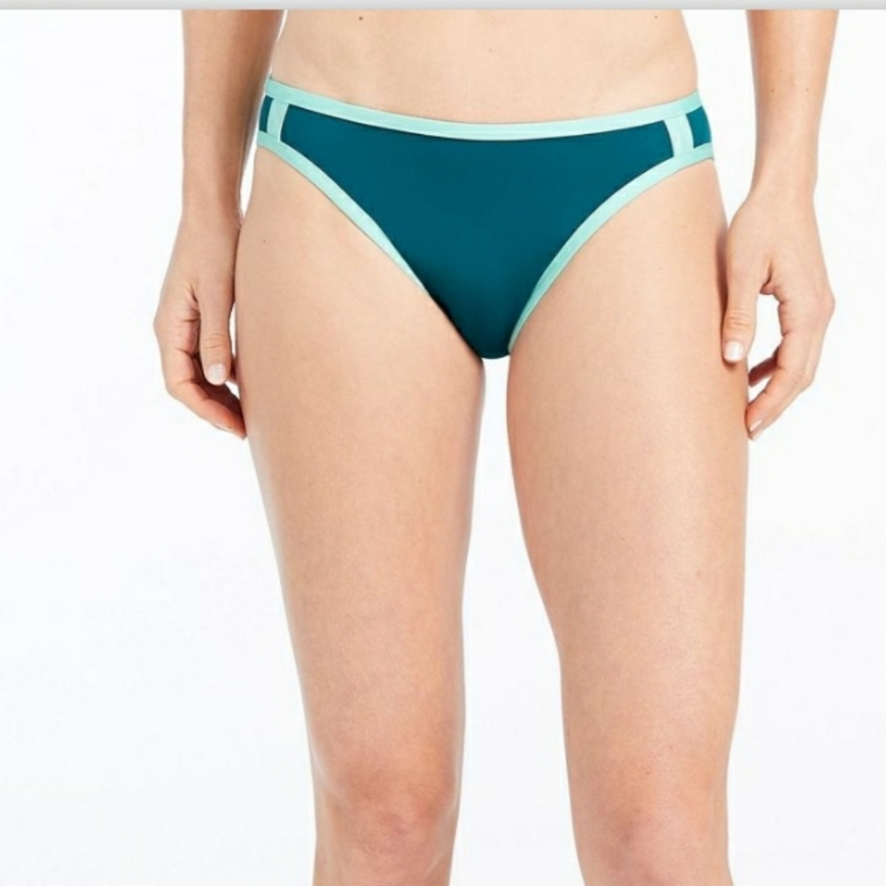 L.L.Bean Women's ReNew Mid Rise Color Block Bikini Bottom
